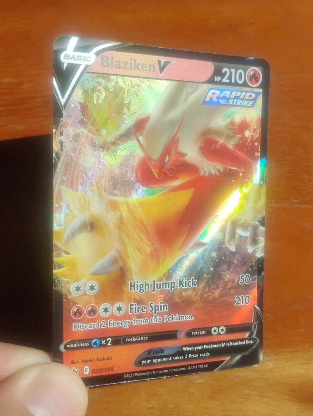 Mint Holo Ultra Rare Full Art Blaziken V 020/198 Chilling Reign Pokemon Card